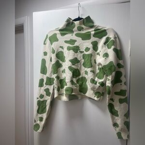 Zara green abstract crop top. L